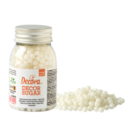 Decora поръски перлено бели - 5 мм