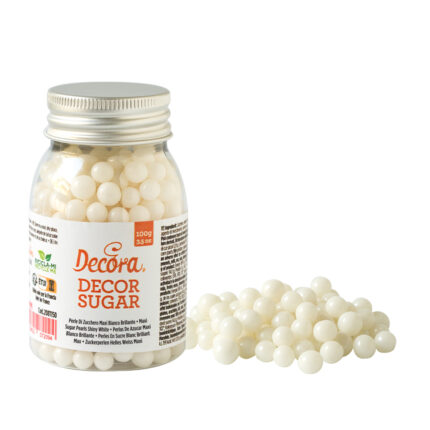 Decora поръски перлено бели - 7 мм