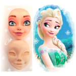 Силиконова форма 3D глава на Елза