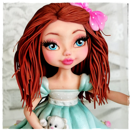 Силиконова форма 3D глава на малко сладко момиче