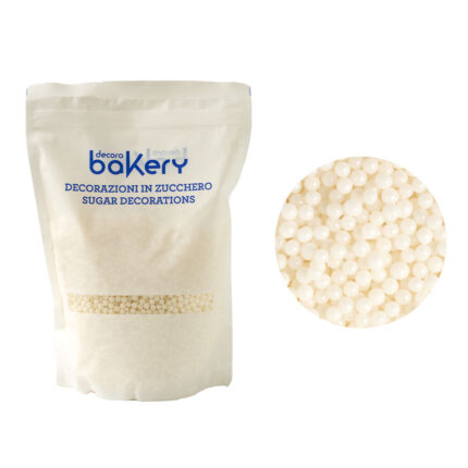 Decora поръски перлено бели - 5 мм - 1 кг