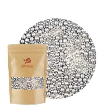 MakeCake поръски микс бели и сребърни