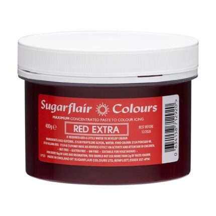 Sugarflair червена паста сладкарски оцветител 400g