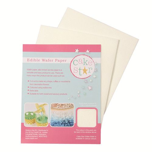 CAKE-STAR-EDIBLE-WAFER-PAPER-WHITE-PK12 Ядливата вафлена хартия Cake Star