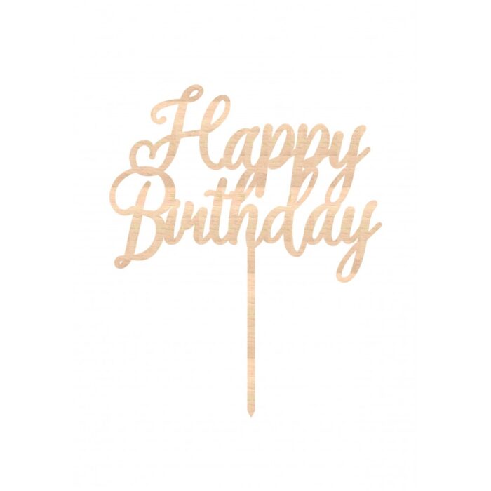 CE18089-Cesil-Professional-Happy-Birthday-Wooden-Cake-Topper Cesil Professional дървен топер Happy Birthday