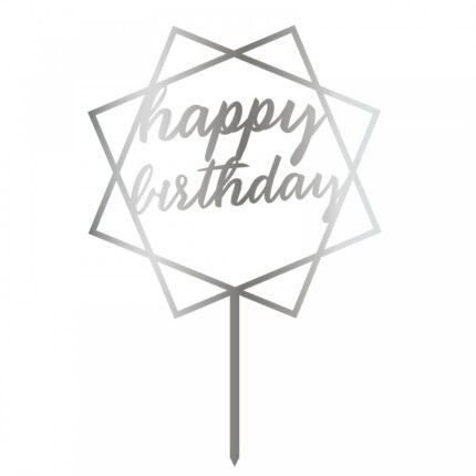 Cesil сребърен топер Happy Birthday