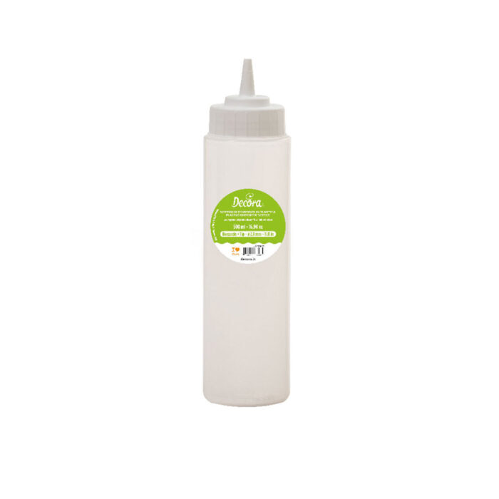 Decora-Dispenser-with-perforated-spouts-500ml Decora сладкарскa бутилкa 500 ml с дозатор 2,8мм