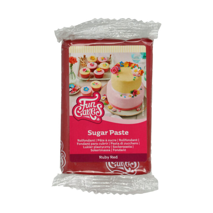 Захарна паста рубинено червено FunCakes