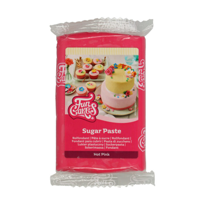 F20185_FunCakes_Sugar_Paste_Hot_Pink Захарна паста топло розово FunCakes.