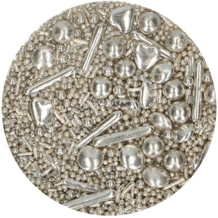 Захарни поръски метално сребърни - Смесени форми